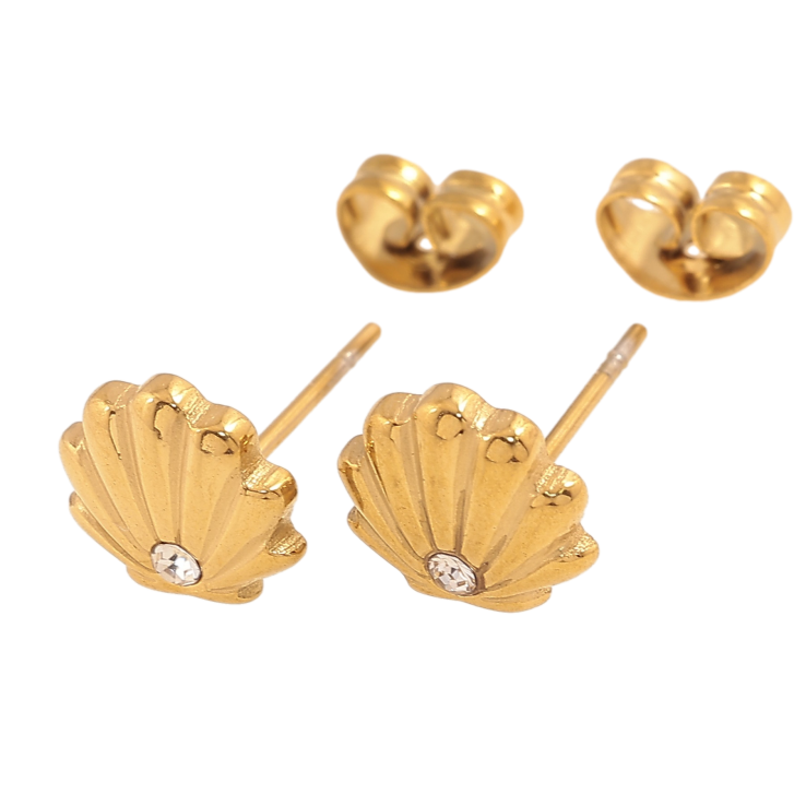 Сережки Xuping TTM Stainless Steel колір 14К пусети "Мушлі" фото №22 Сережки Xuping TTM Stainless Steel колір 14К пусети "Мушлі" фото №22