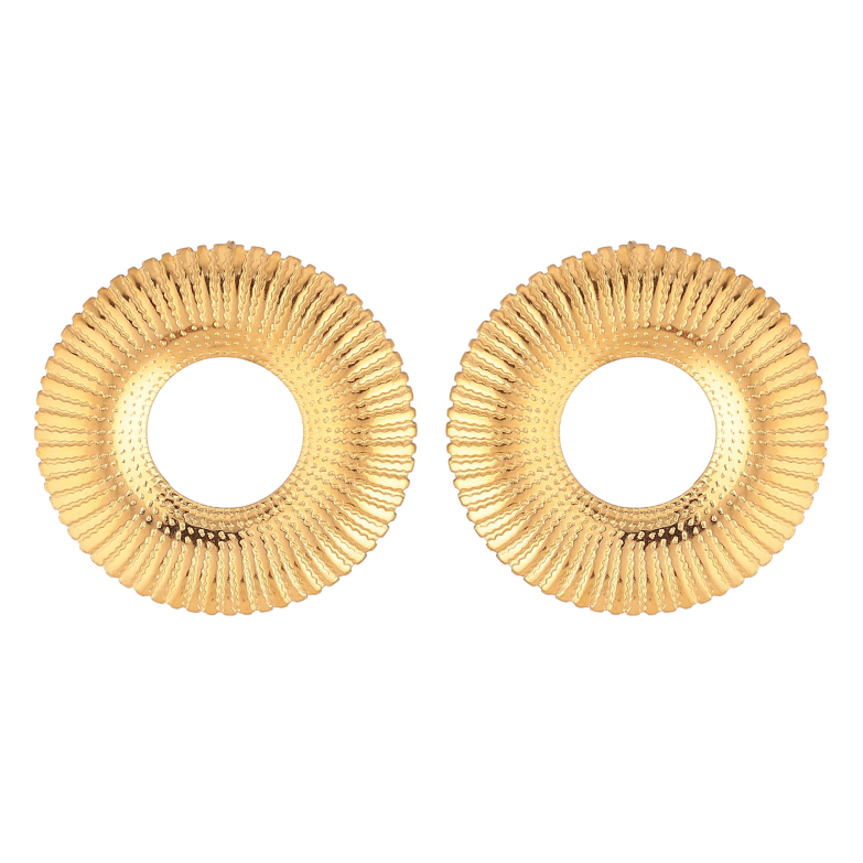 Сережки Xuping TTM Stainless Steel колір 14К пусети "Кільця декоративні" фото №1