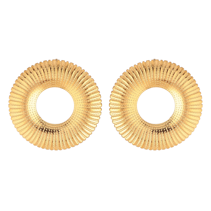 Сережки Xuping TTM Stainless Steel колір 14К пусети "Кільця декоративні" фото №1