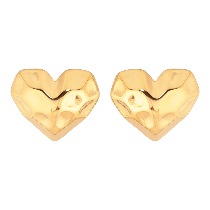 Сережки Xuping TTM Stainless Steel колір 14К пусети "Сердечка" фото №3 Сережки Xuping TTM Stainless Steel колір 14К пусети "Сердечка" фото №3