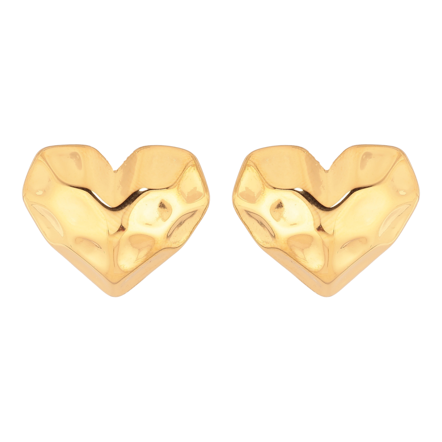 Серьги Xuping TTM Stainless Steel цвет 14К пусеты "Сердечки" фото №1