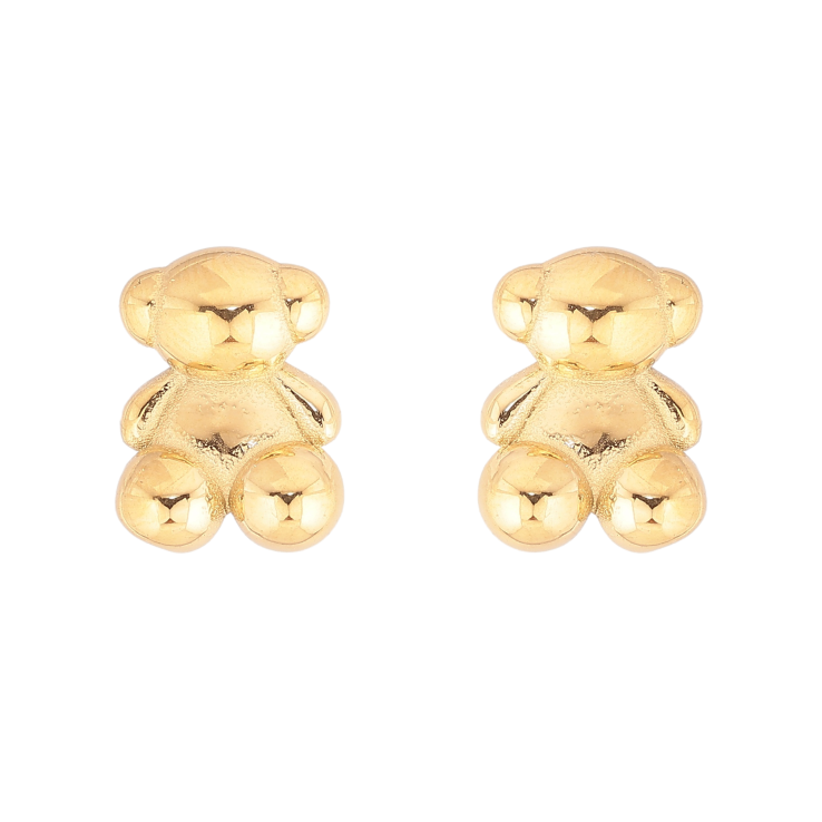 Сережки Xuping TTM Stainless Steel колір 14К пусети "Ведмедики" фото №6 Сережки Xuping TTM Stainless Steel колір 14К пусети "Ведмедики" фото №6