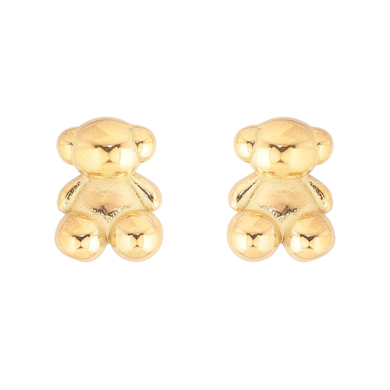 Сережки Xuping TTM Stainless Steel колір 14К пусети "Ведмедики" фото №17