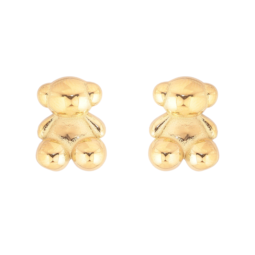Сережки Xuping TTM Stainless Steel колір 14К пусети "Ведмедики" фото №1