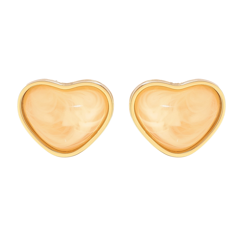 Сережки Xuping TTM Stainless Steel колір 14К пусети "Сердечка" фото №1