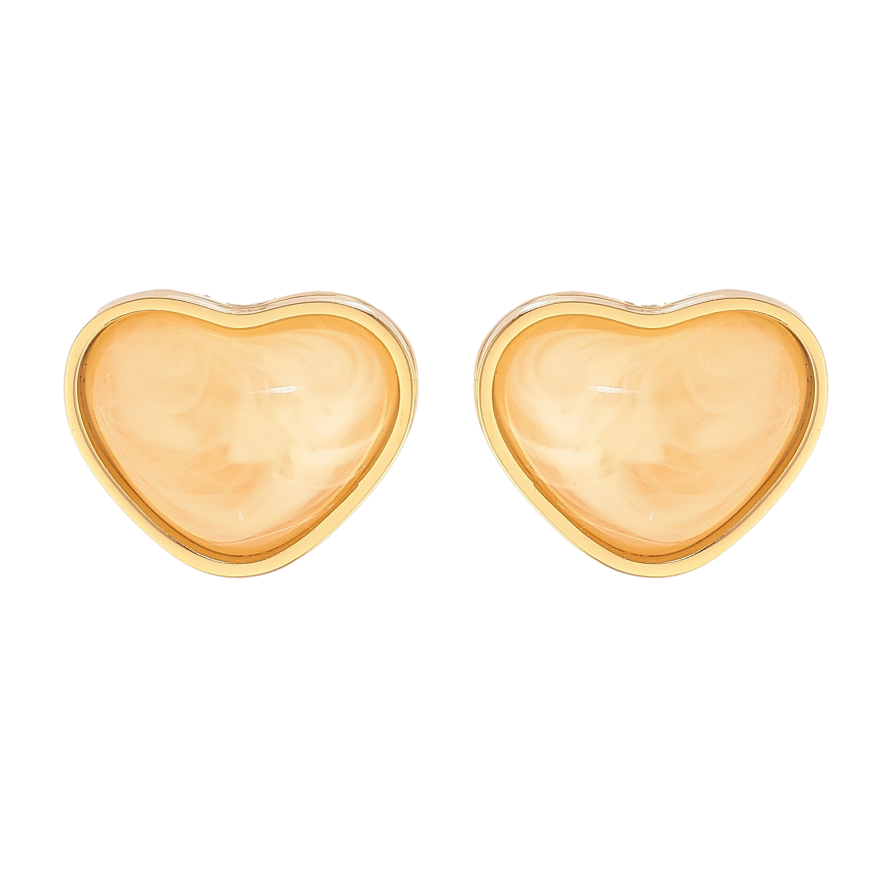 Сережки Xuping TTM Stainless Steel колір 14К пусети "Сердечка" фото №1