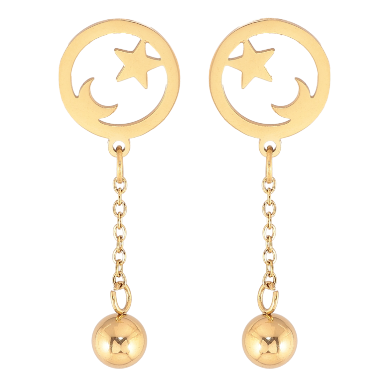 Серьги Xuping TTM Stainless Steel цвет 14К пусеты "Декоративные подвески" фото №1