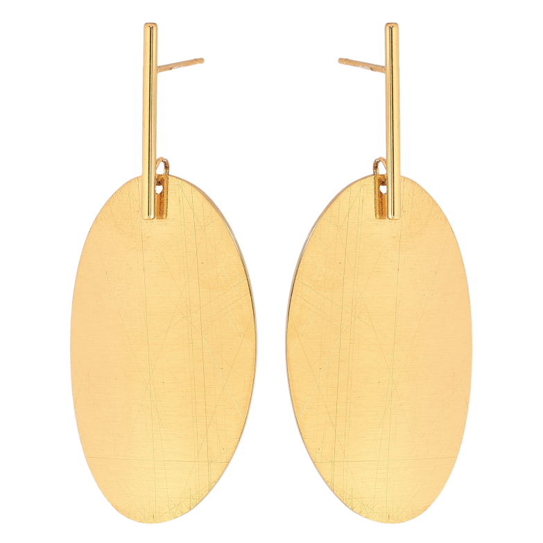 Сережки Xuping TTM Stainless Steel колір 14К пусети "Овальні підвіски" фото №9