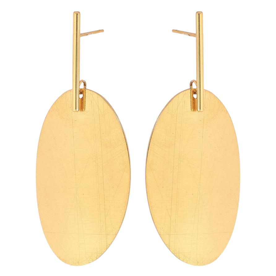 Сережки Xuping TTM Stainless Steel колір 14К пусети "Овальні підвіски" фото №1