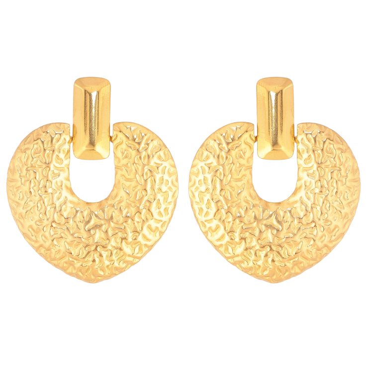 Серьги Xuping TTM Stainless Steel цвет 14К пусеты "Декоративный узор" фото №3