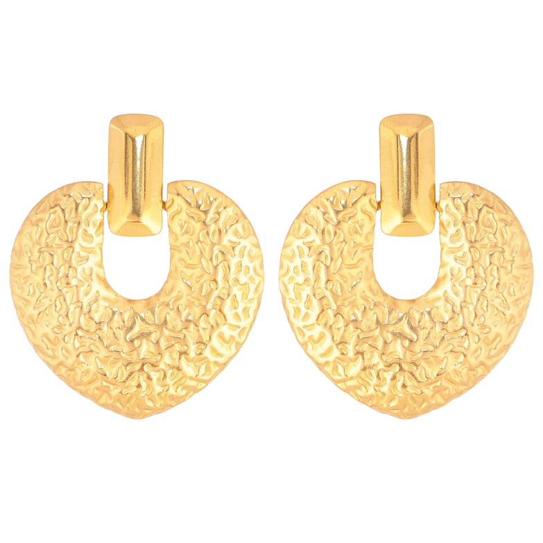 Сережки Xuping TTM Stainless Steel колір 14К пусети "Декоративний візерунок" фото №1