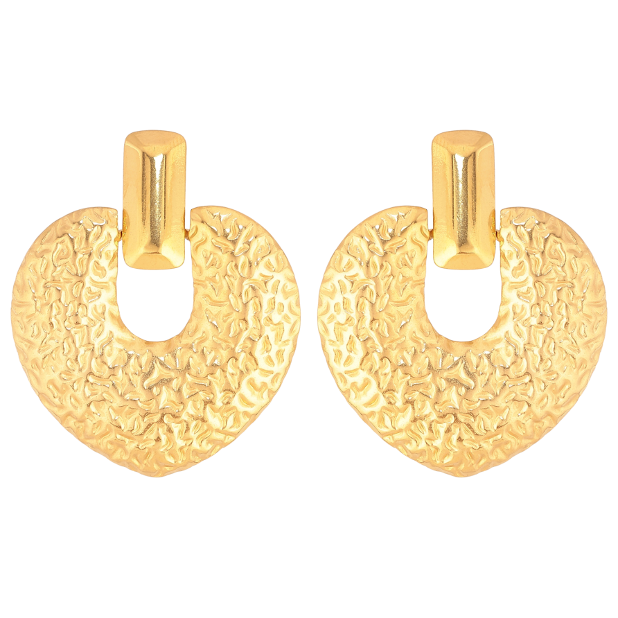 Серьги Xuping TTM Stainless Steel цвет 14К пусеты "Декоративный узор" фото №1