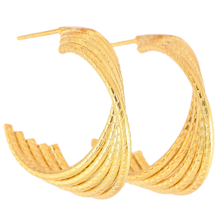 Сережки Xuping TTM Stainless Steel колір 14К пусети "Декоративні дуги" фото №25