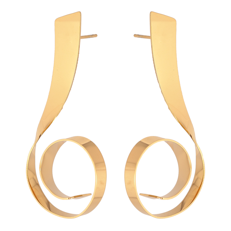 Сережки Xuping TTM Stainless Steel колір 14К пусети "Декоративні завитки" фото №24 Сережки Xuping TTM Stainless Steel колір 14К пусети "Декоративні завитки" фото №24