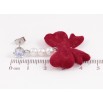 Сережки Xuping TTM Stainless Steel колір Родій пусети "Червоні оксамитові бантики" фото №2