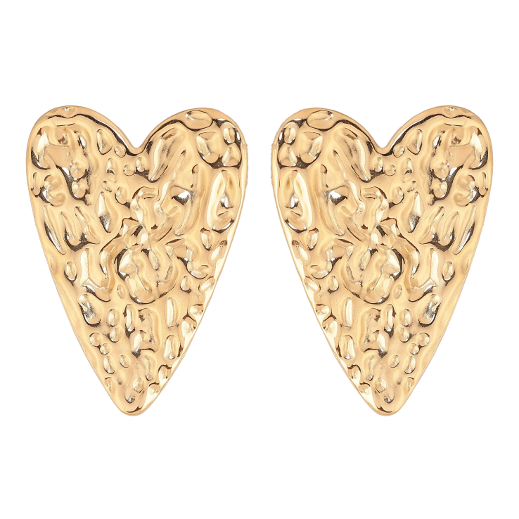 Серьги Xuping TTM Stainless Steel цвет 14К пусеты "Сердечки" фото №4