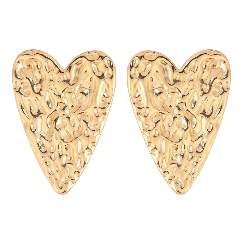 Серьги Xuping TTM Stainless Steel цвет 14К пусеты "Сердечки" фото №1