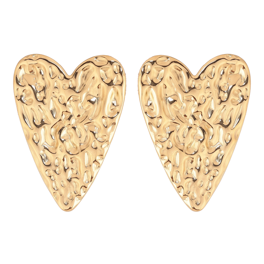 Серьги Xuping TTM Stainless Steel цвет 14К пусеты "Сердечки" фото №1