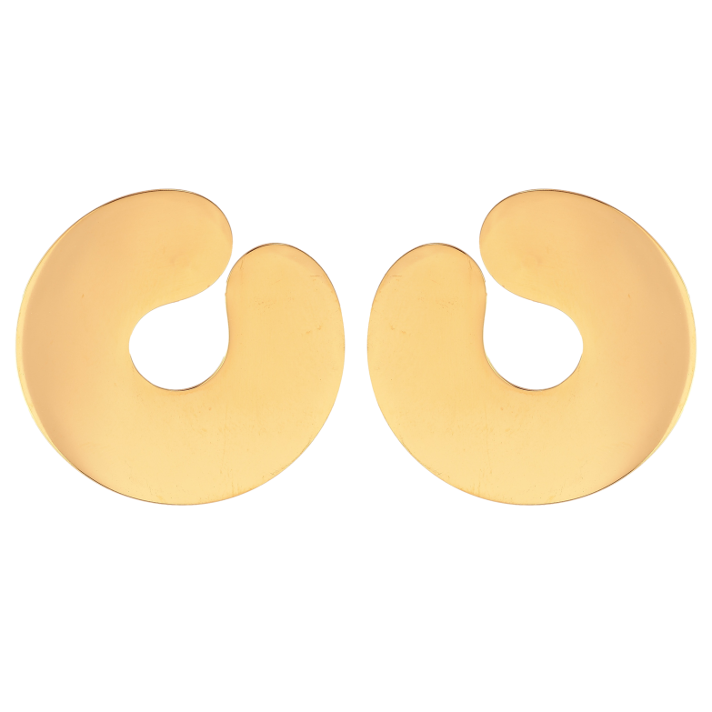 Сережки Xuping TTM Stainless Steel колір 14К пусети "Декоративні круги" фото №1