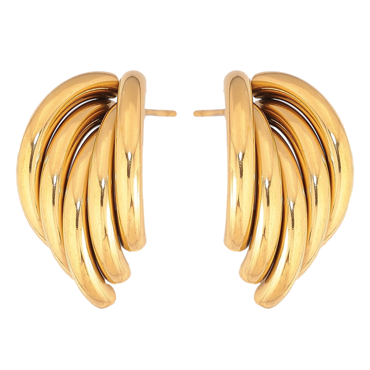 Сережки Xuping TTM Stainless Steel колір 14К пусети "Декоративні" фото №7