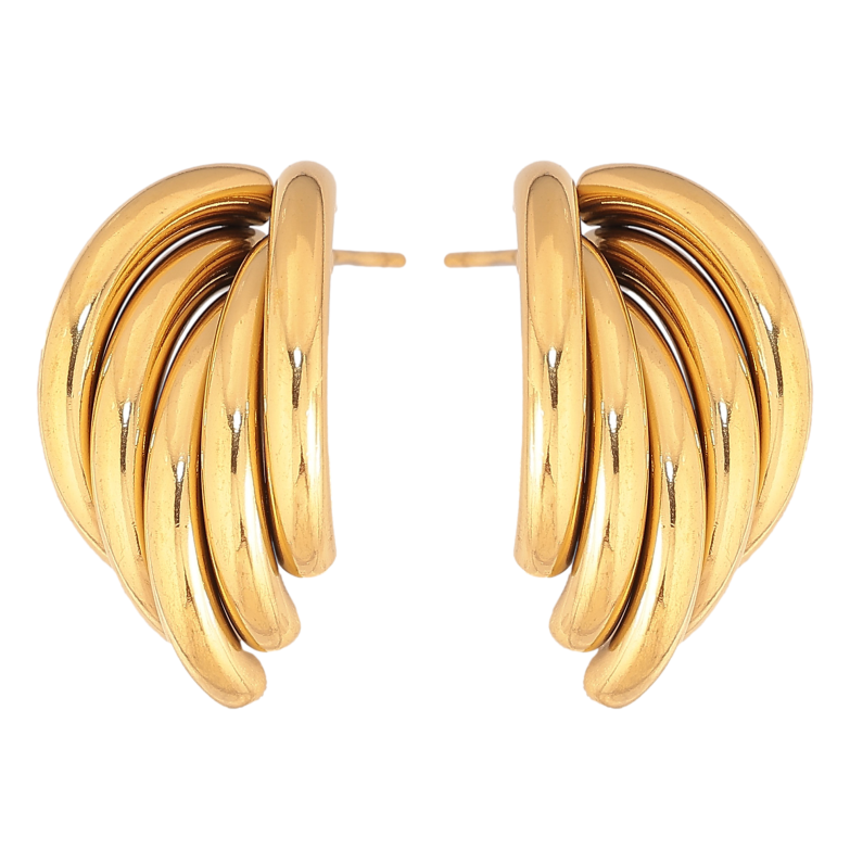 Серьги Xuping TTM Stainless Steel цвет 14К пусеты "Декоративные" фото №9