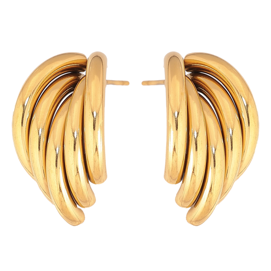 Серьги Xuping TTM Stainless Steel цвет 14К пусеты "Декоративные" фото №1