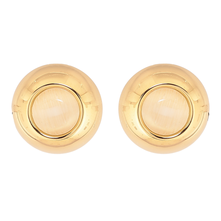 Сережки Xuping TTM Stainless Steel колір 14К пусети "Кола з бежевими кристалами" фото №2 Сережки Xuping TTM Stainless Steel колір 14К пусети "Кола з бежевими кристалами" фото №2