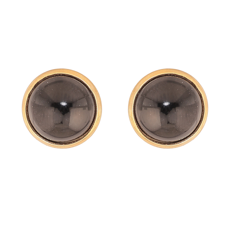 Сережки Xuping TTM Stainless Steel колір 14К пусети "Кола з чорними вставками" фото №5 Сережки Xuping TTM Stainless Steel колір 14К пусети "Кола з чорними вставками" фото №5