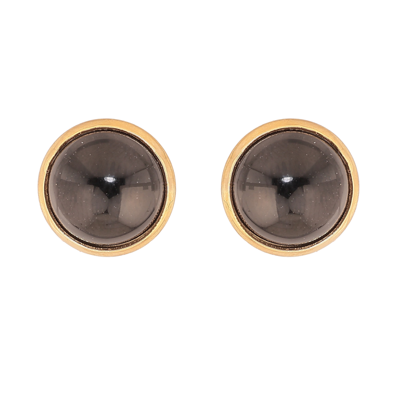 Серьги Xuping TTM Stainless Steel цвет 14К пусеты "Круги с черными вставками" фото №1