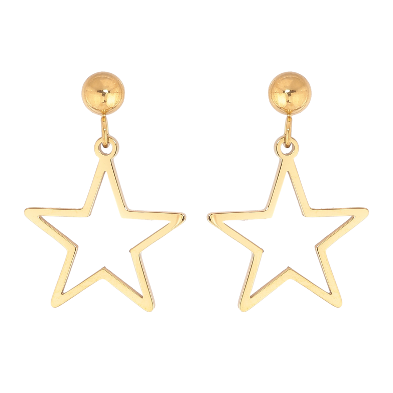Серьги Xuping TTM Stainless Steel цвет 14К пусеты звезды фото №2