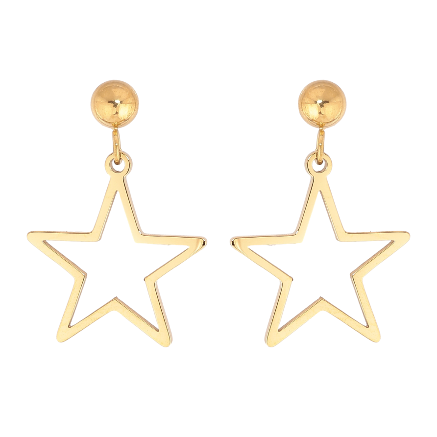 Сережки Xuping TTM Stainless Steel колір 14К пусети зірки фото №1
