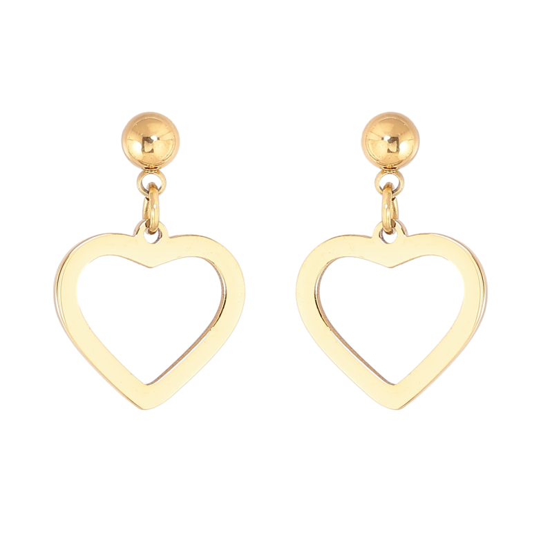 Сережки Xuping TTM Stainless Steel колір 14К пусети сердечка фото №19