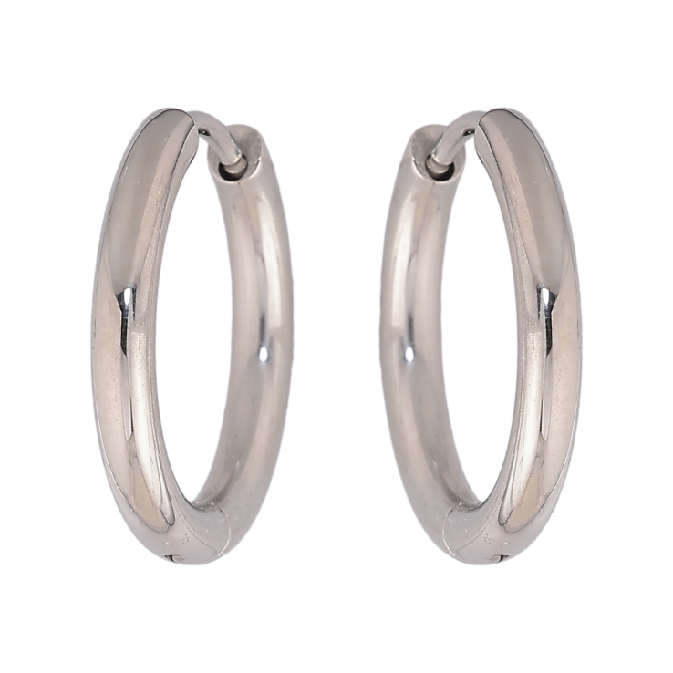 Сережки Xuping TTM Stainless Steel колір Родій кільця (конго) "Класичні" ø 2см фото №17