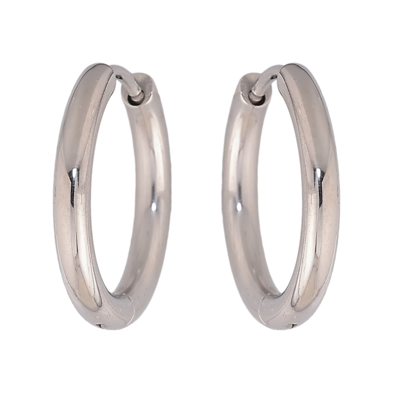 Сережки Xuping TTM Stainless Steel колір Родій кільця (конго) "Класичні" ø 2см фото №4