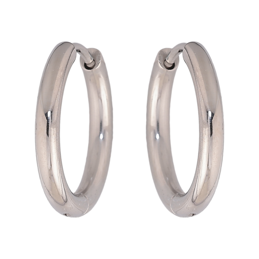 Сережки Xuping TTM Stainless Steel колір Родій кільця (конго) "Класичні" ø 2см фото №1