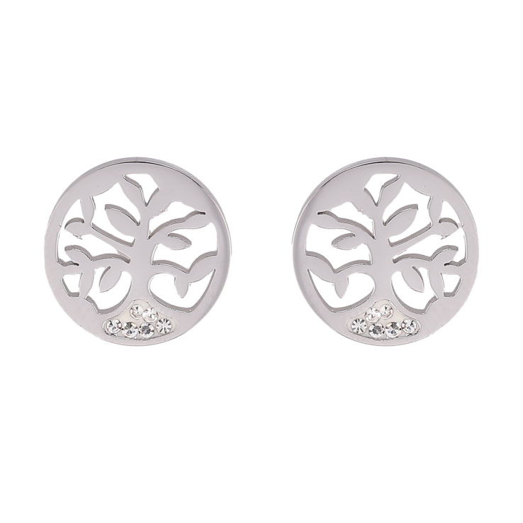 Сережки Xuping TTM Stainless Steel колір Родій пусети "Древо життя" фото №11