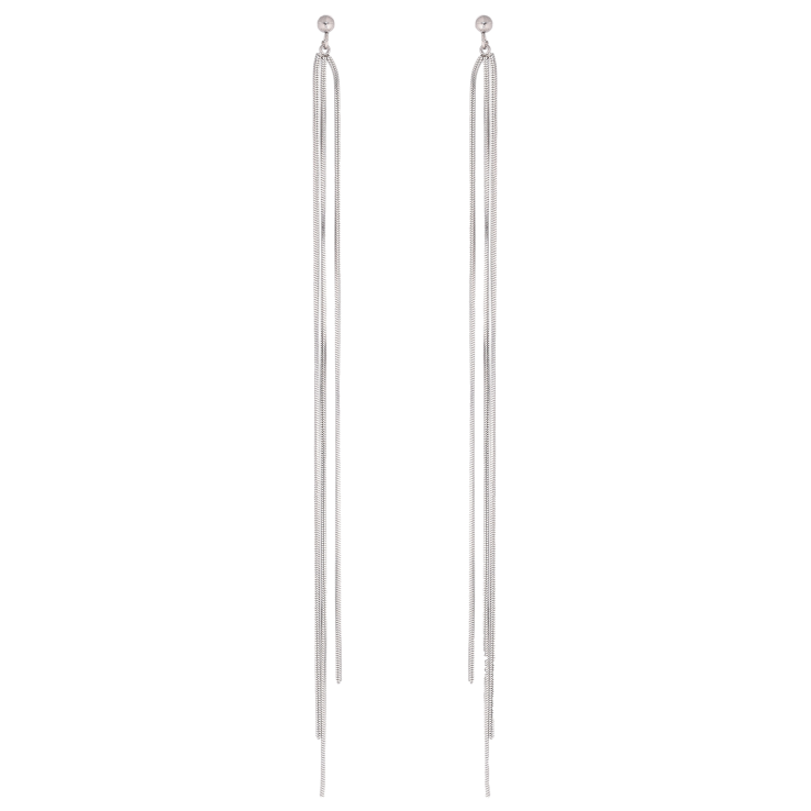 Сережки Xuping TTM Stainless Steel колір Родій пусети "Підвіски з ланцюжків" фото №6