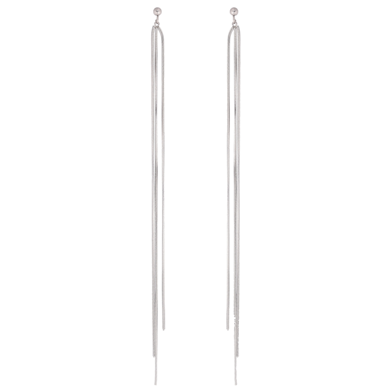 Серьги Xuping TTM Stainless Steel цвет Родий пусеты "Подвески из цепочек" фото №1