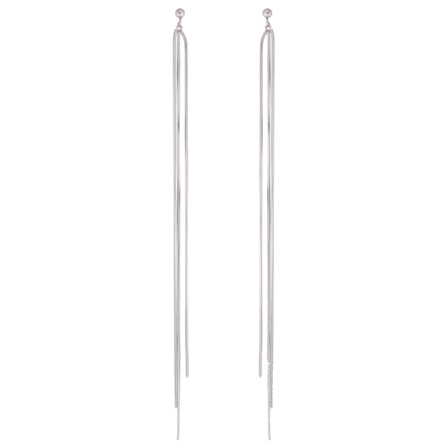 Сережки Xuping TTM Stainless Steel колір Родій пусети "Підвіски з ланцюжків" фото №1