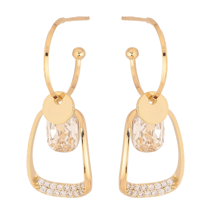 Сережки Xuping колір 14K з кристалами Swarovski пусети "Декоративні підвіски із кристалами Clear" фото №13