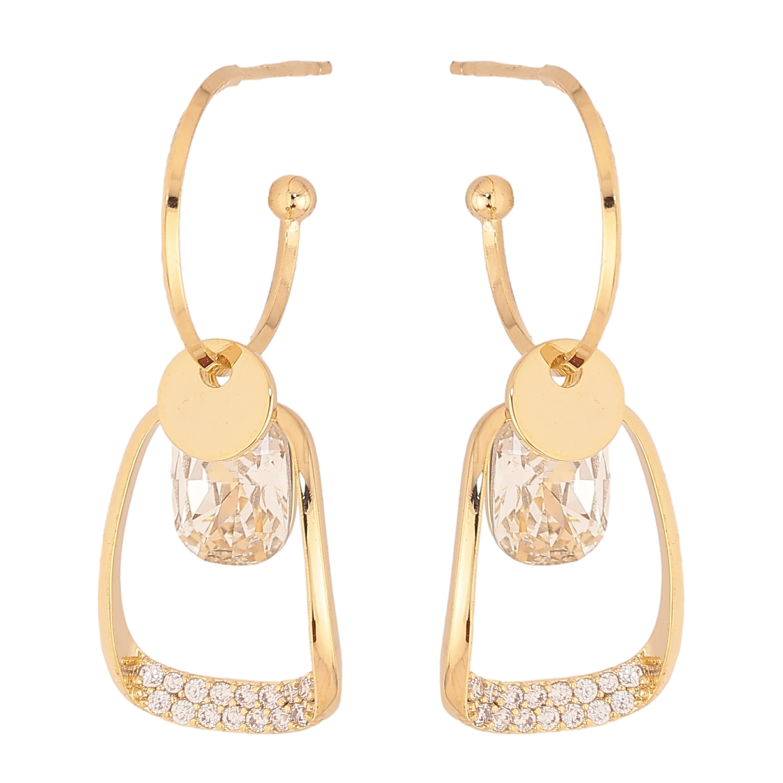 Серьги Xuping цвет 14K с кристаллами Swarovski пусеты "Декоративные подвески с кристаллами Clear" фото №1