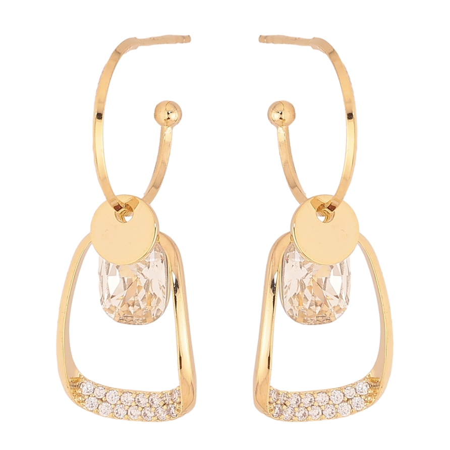 Сережки Xuping колір 14K з кристалами Swarovski пусети "Декоративні підвіски із кристалами Clear" фото №1