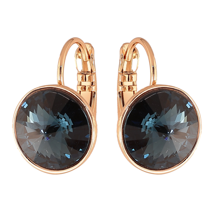 Сережки Xuping колір 18К із кристалами Swarovski французький замок "Кристали Montana" ø 12мм фото №10 Сережки Xuping колір 18К із кристалами Swarovski французький замок "Кристали Montana" ø 12мм фото №10