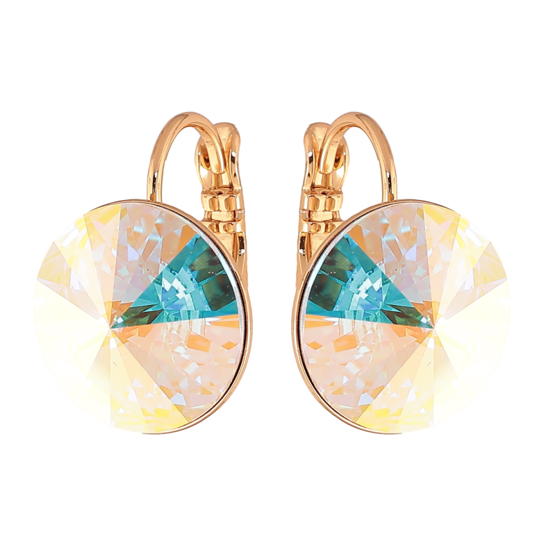 Сережки Xuping колір 18К із кристалами Swarovski французький замок "Кристали АВ" ø 14мм фото №1 Сережки Xuping колір 18К із кристалами Swarovski французький замок "Кристали АВ" ø 14мм фото №1