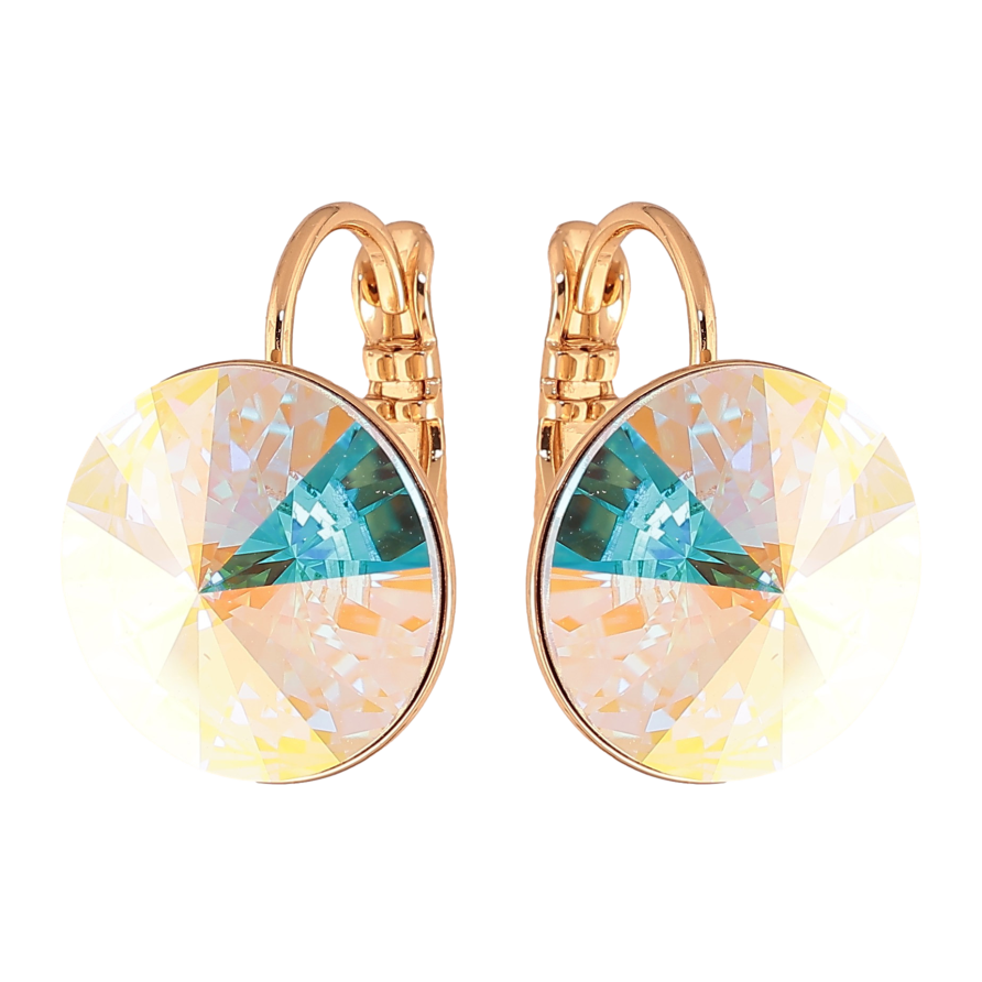 Сережки Xuping колір 18К із кристалами Swarovski французький замок "Кристали АВ" ø 14мм фото №1 Сережки Xuping колір 18К із кристалами Swarovski французький замок "Кристали АВ" ø 14мм фото №1