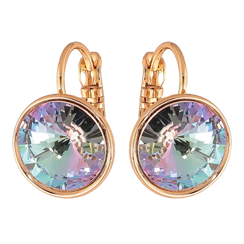 Серьги Xuping цвет 18К с кристаллами Swarovski французский замок "Кристаллы  Paradise Shine" ø 12мм фото №1