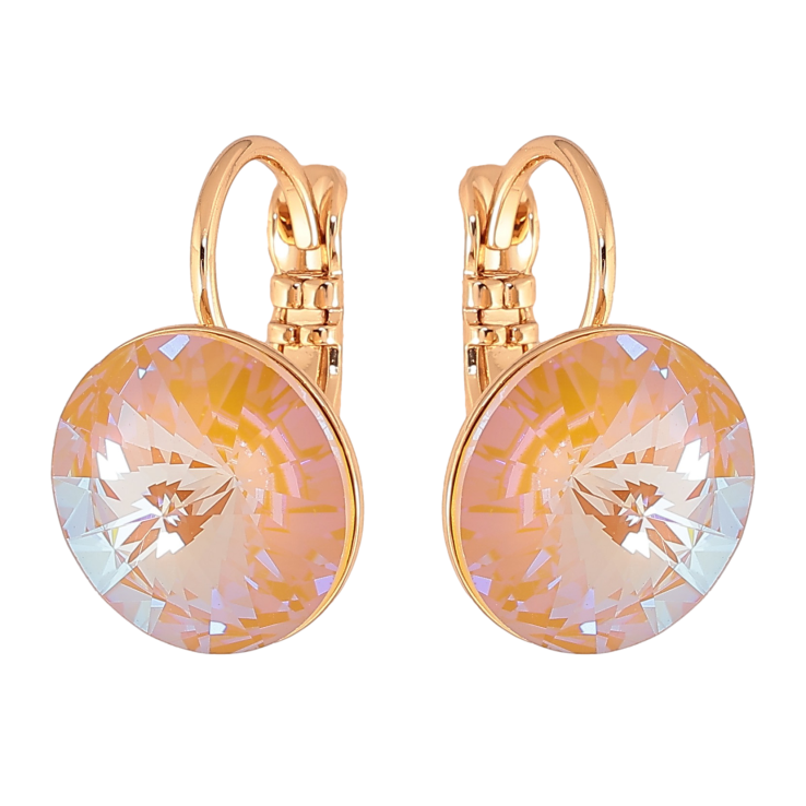 Сережки Xuping колір 18К із кристалами Swarovski французький замок "Кристали Smoked Topaz" ø 12мм фото №17 Сережки Xuping колір 18К із кристалами Swarovski французький замок "Кристали Smoked Topaz" ø 12мм фото №17