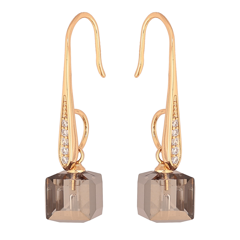 Сережки Xuping колір 18K з кристалами Swarovski французький замок "Кристали Silver Night" фото №1