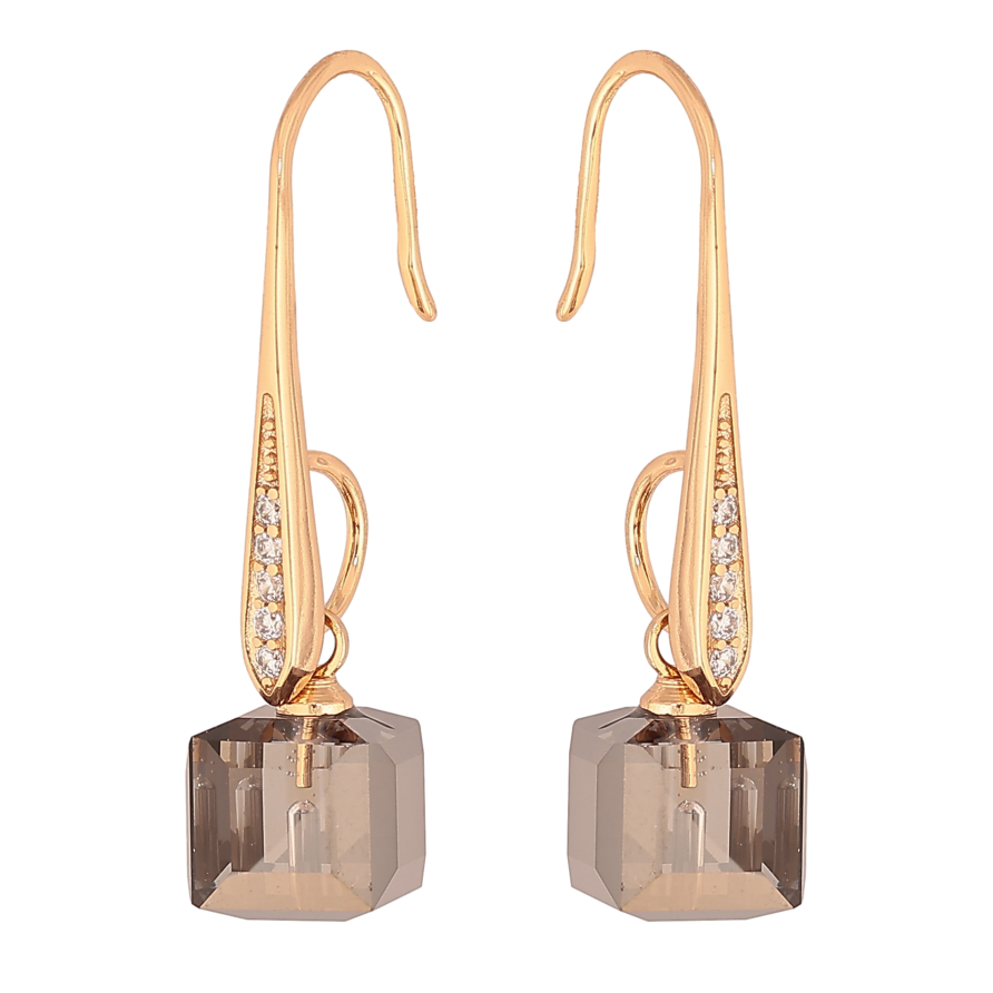 Сережки Xuping колір 18K з кристалами Swarovski французький замок "Кристали Silver Night" фото №1