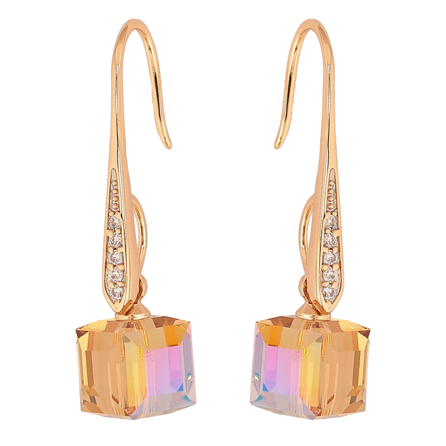 Сережки Xuping колір 18K з кристалами Swarovski французький замок "Кристали Smoked Topaz" фото №1